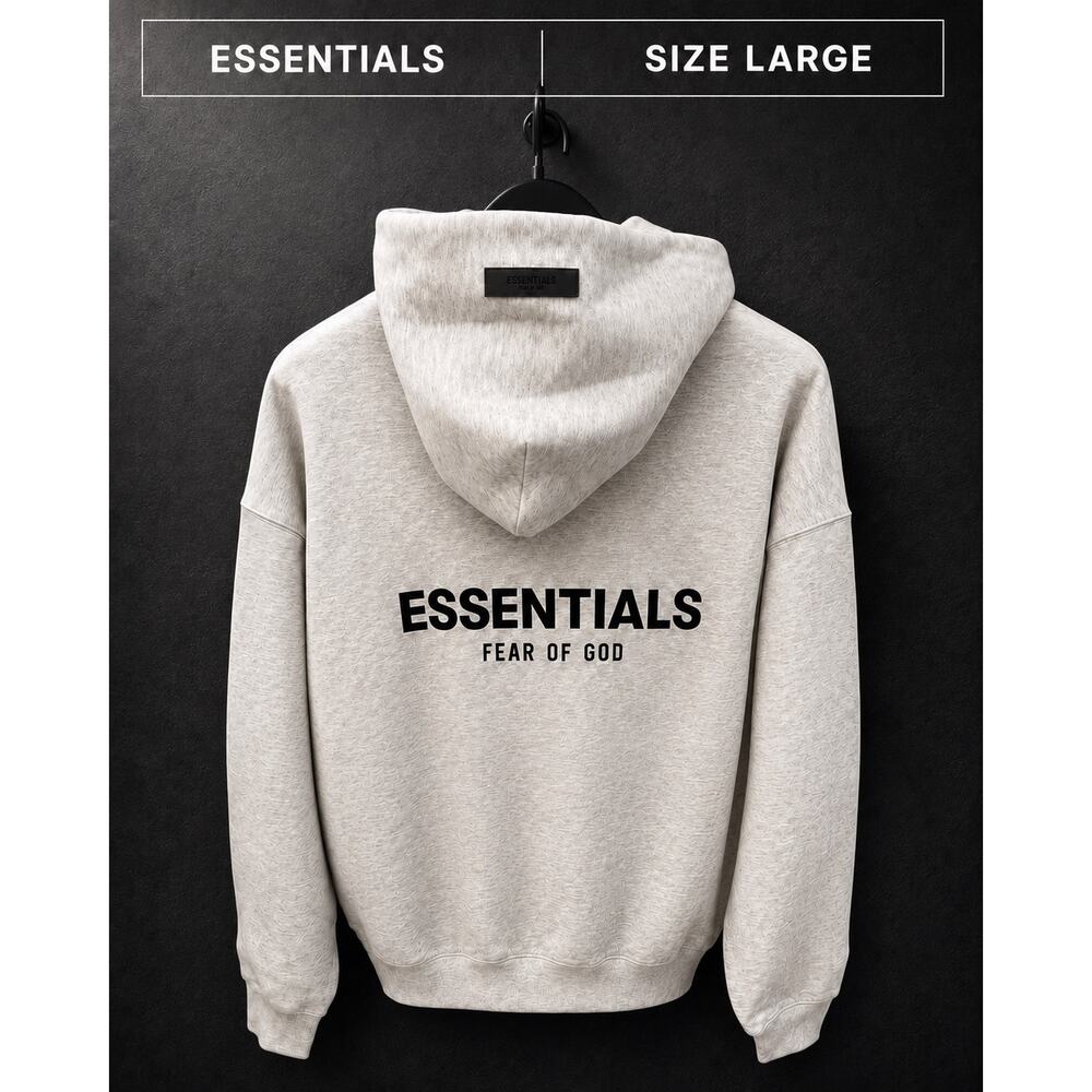 NWT Fear of God Essentials Light Oatmeal Hoodie Men’s Large FW22